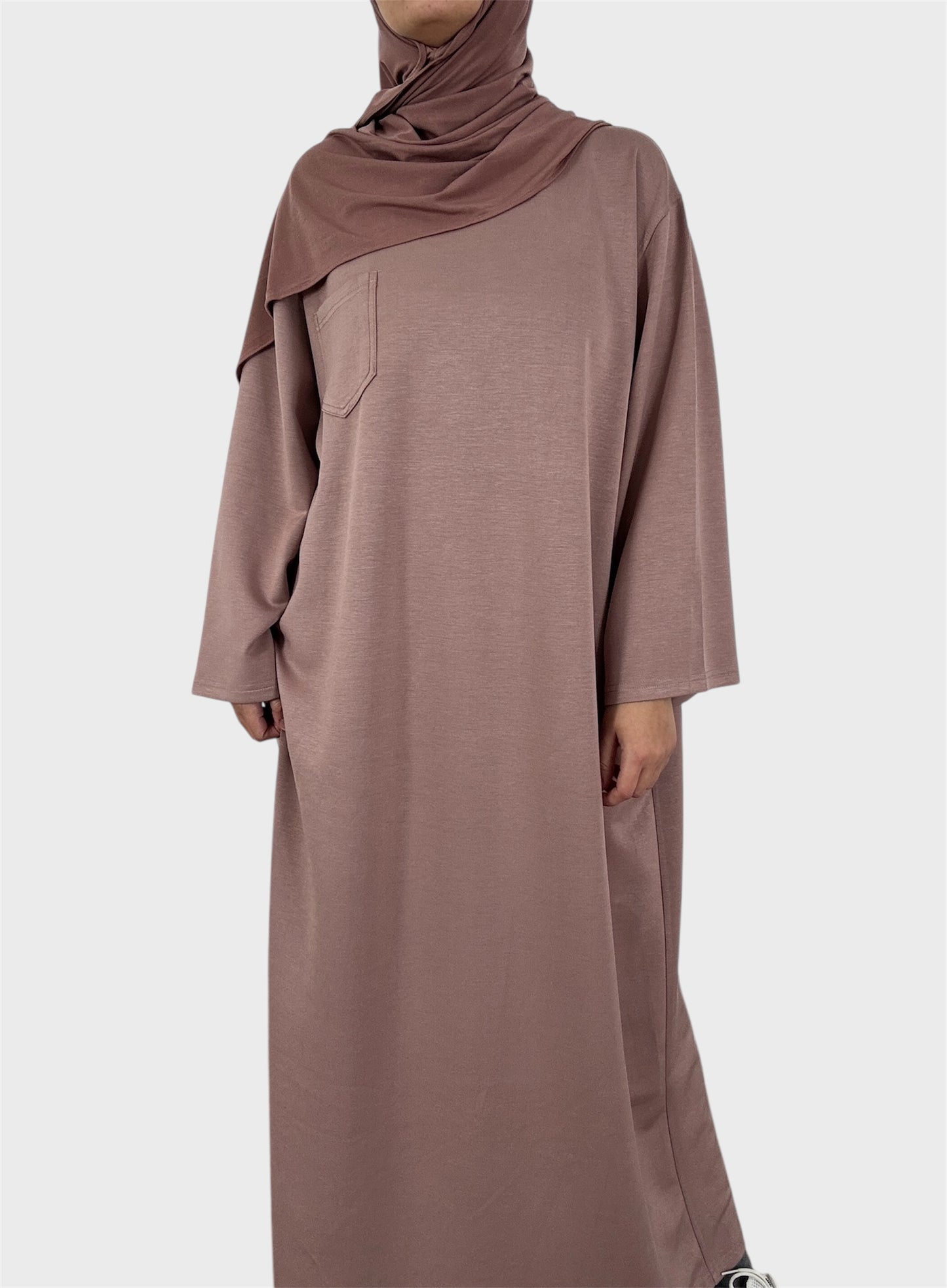 Taupe t shirt dress