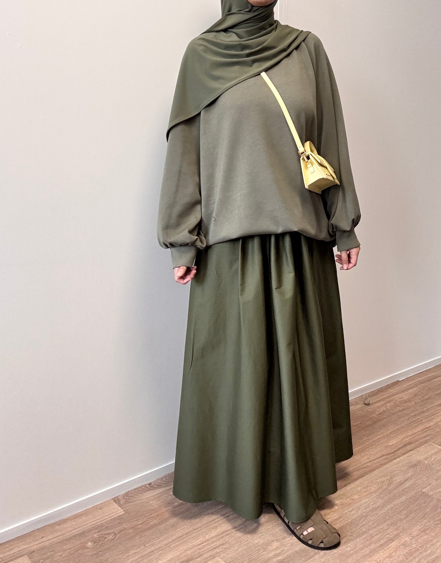 Khaki cotton skirt
