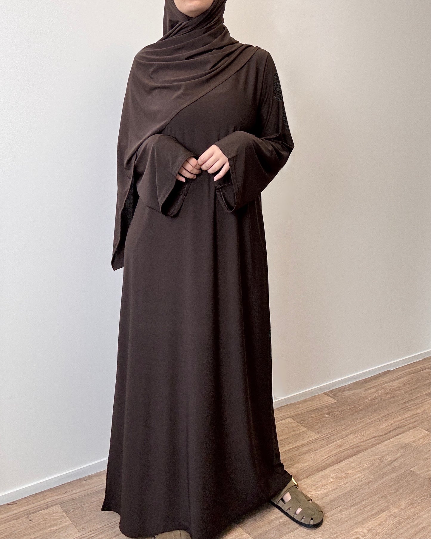 Brown premium jersey abaya