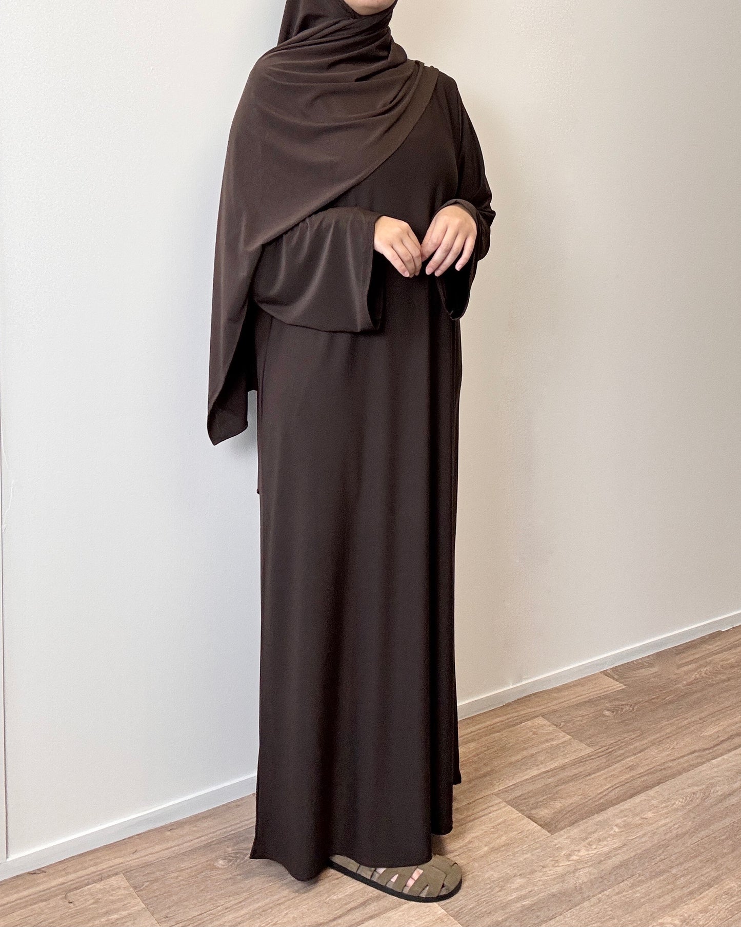 Brown premium jersey abaya