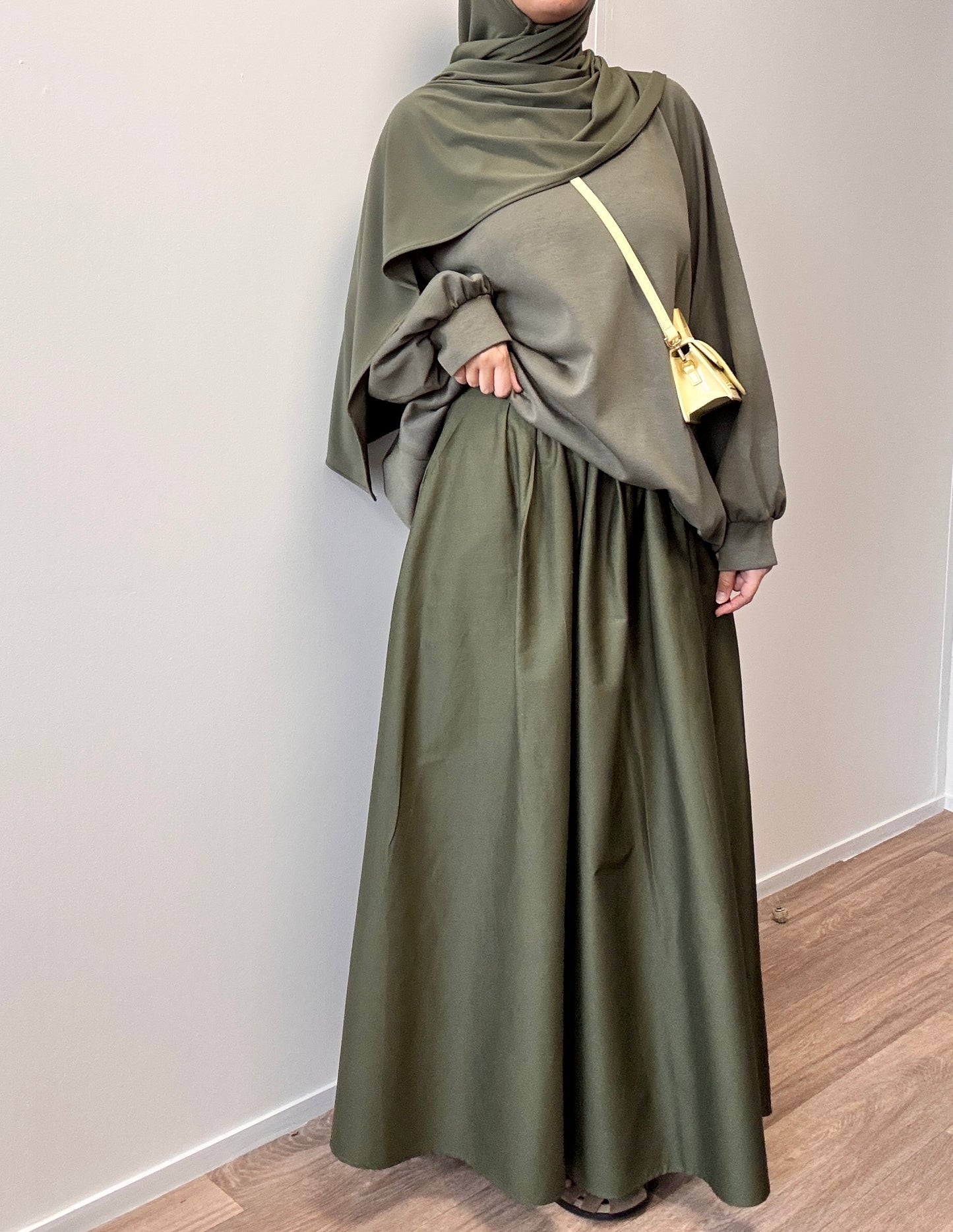 Khaki cotton skirt
