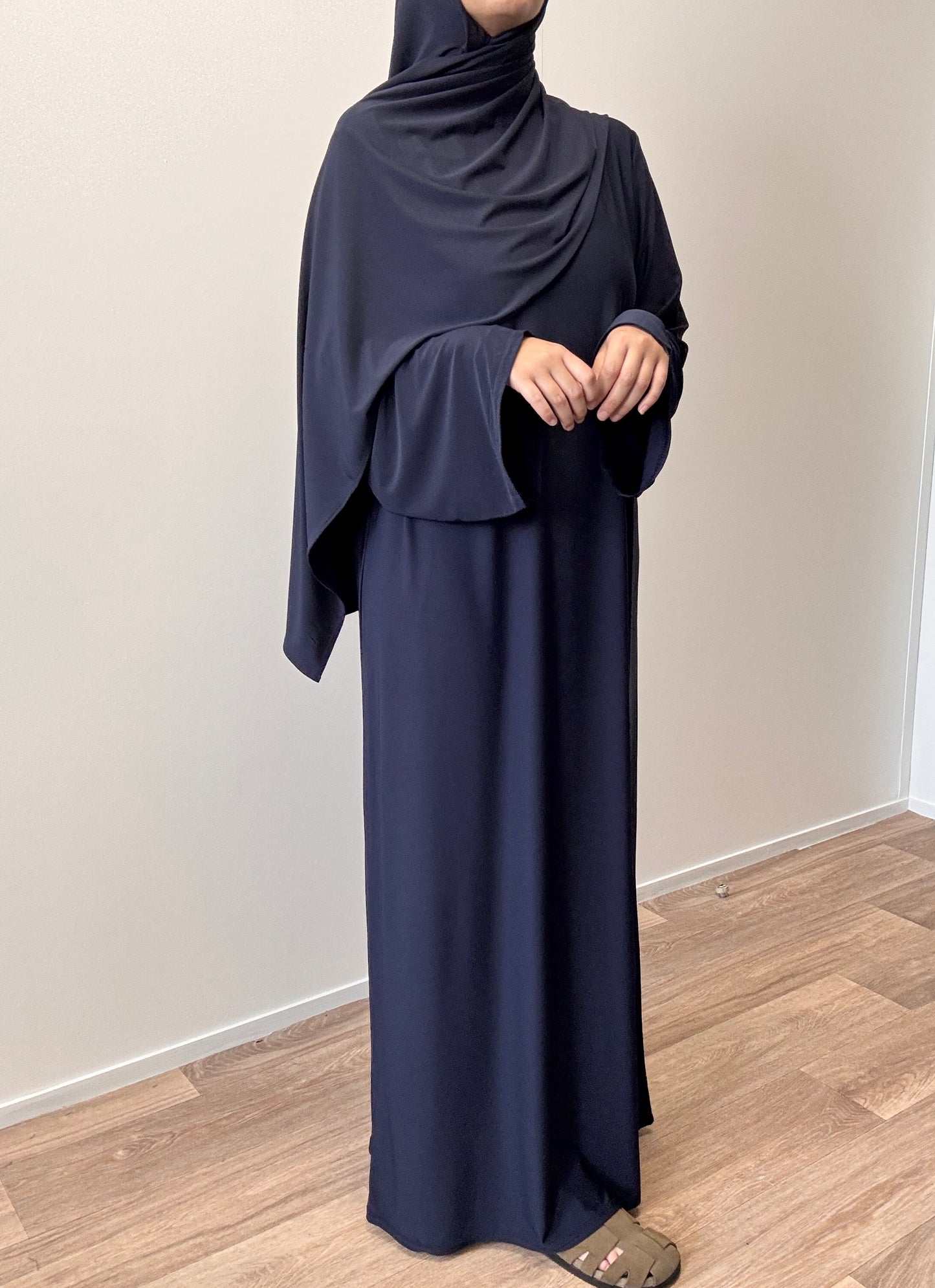 Abaya en jersey premium bleu marine