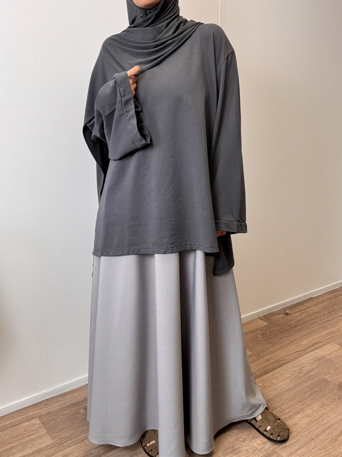 T-shirt en coton anthracite