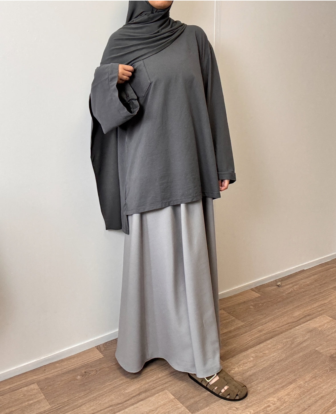T-shirt en coton anthracite