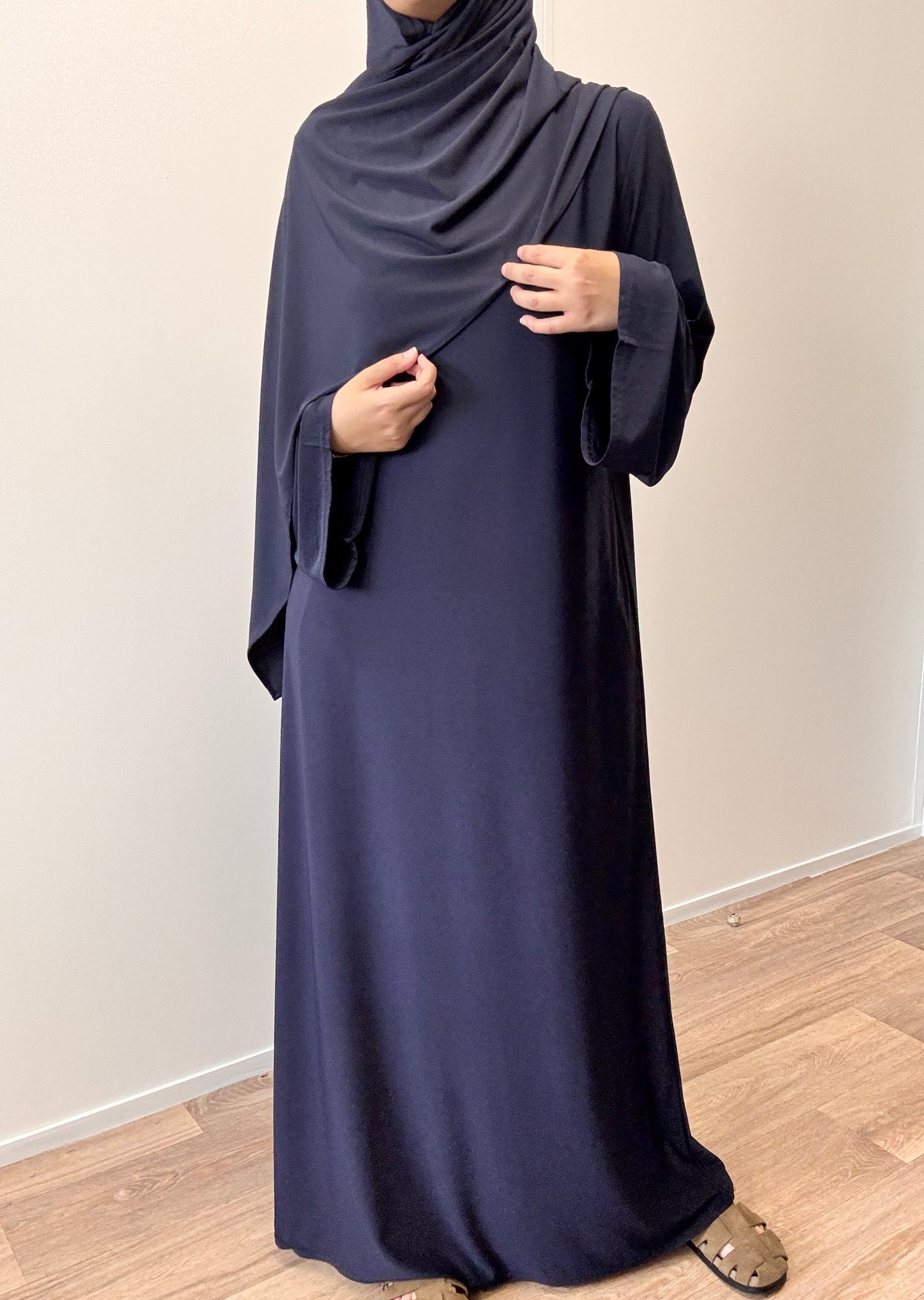 Abaya en jersey premium bleu marine