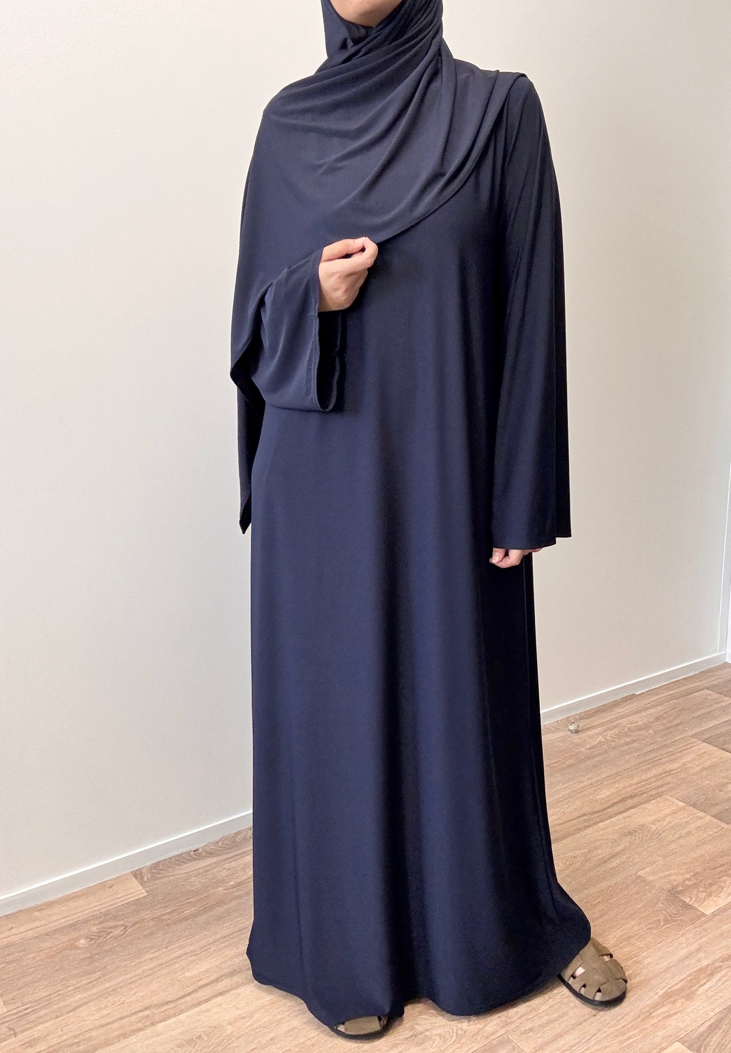 Abaya en jersey premium bleu marine