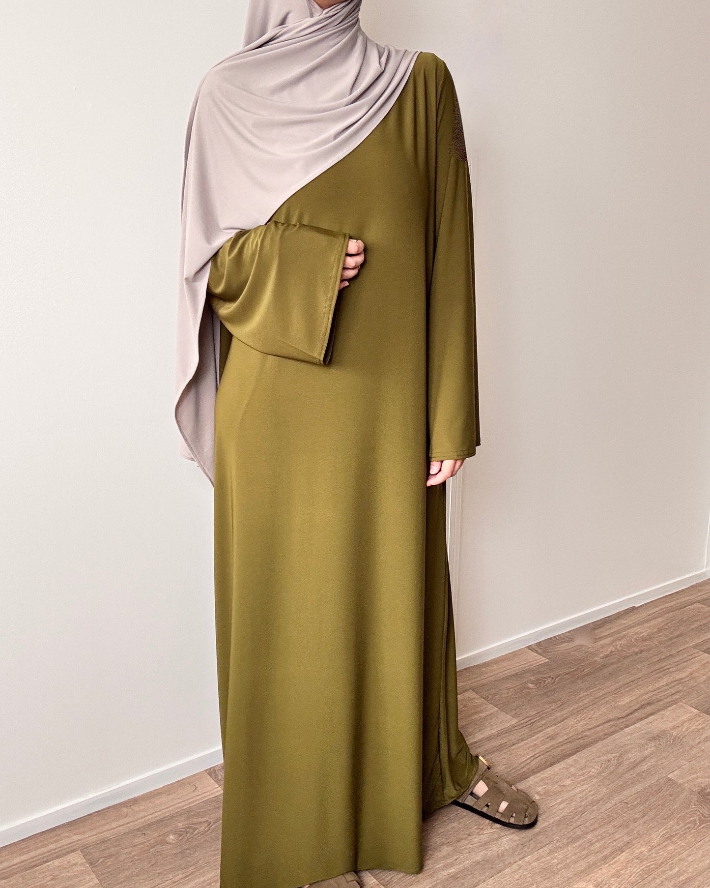 Olive premiun jersey abaya