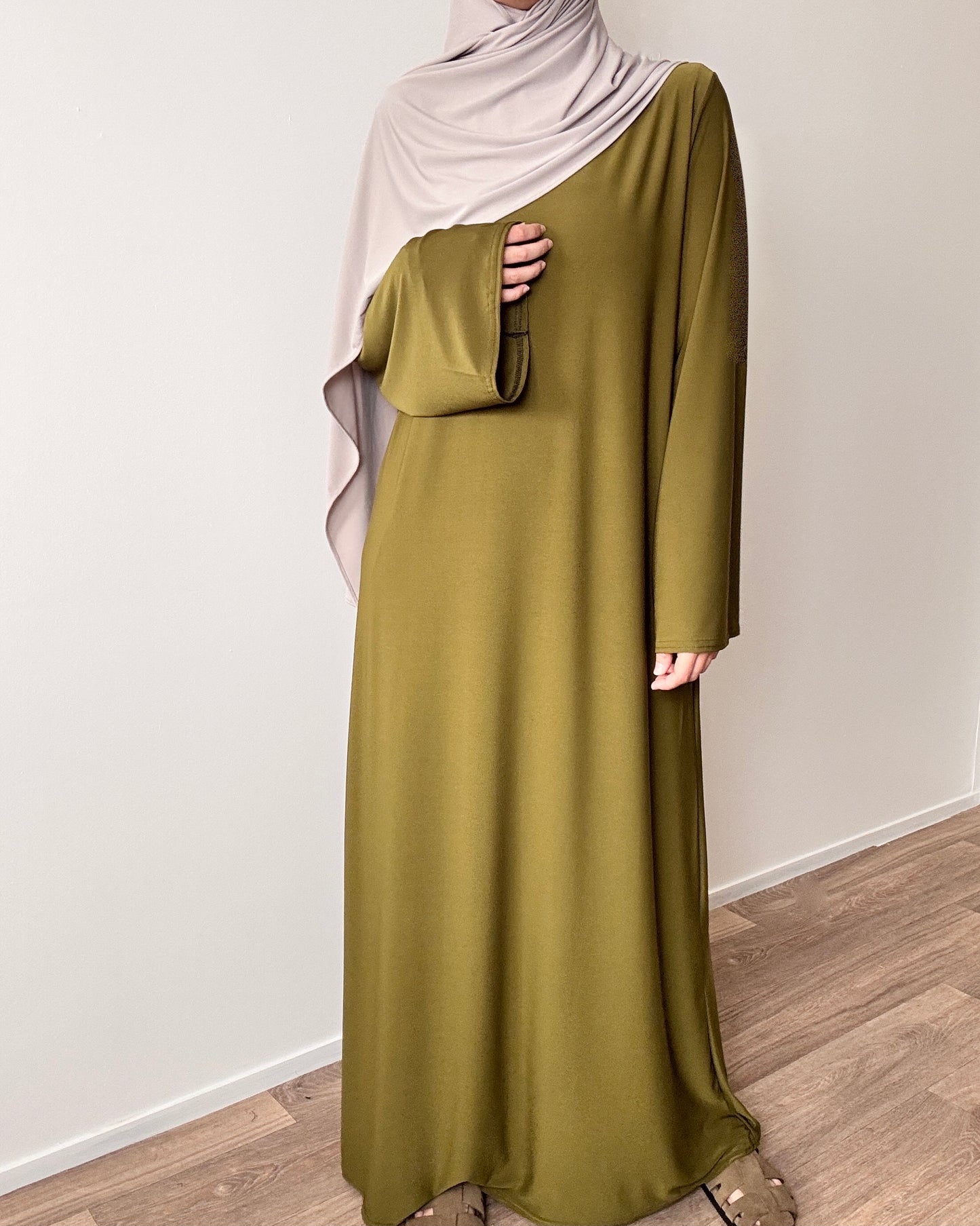 Olive premiun jersey abaya