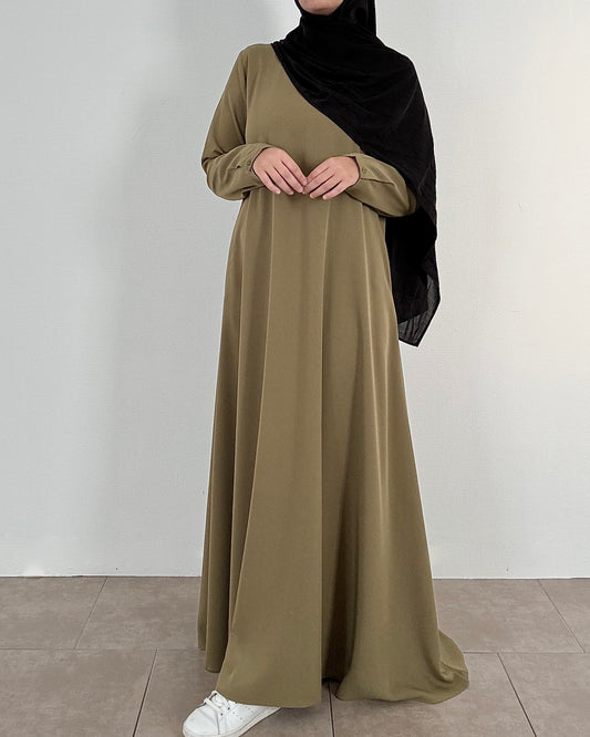 Abaya évasée olive