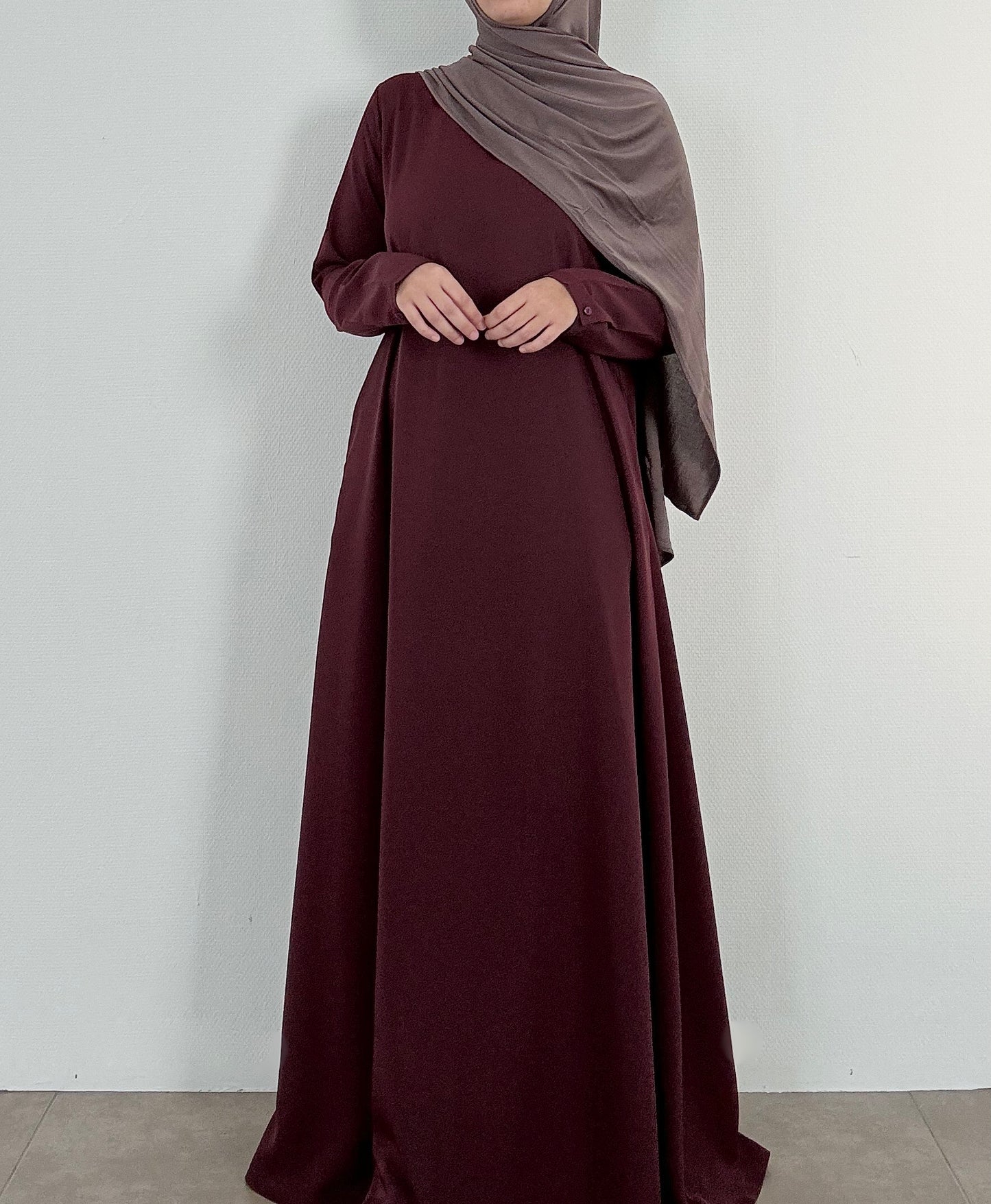 Prune flared abaya