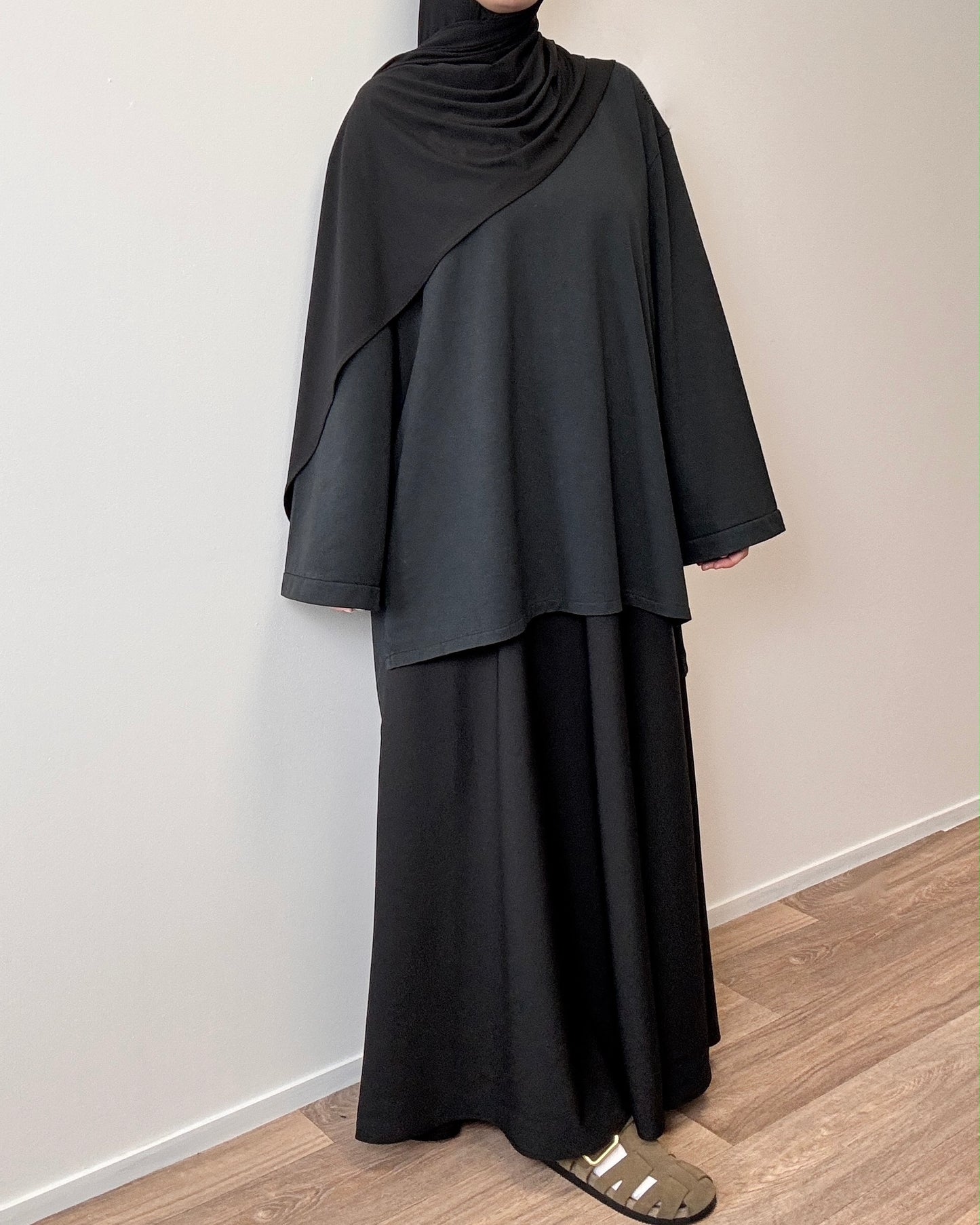 Black flared skirt