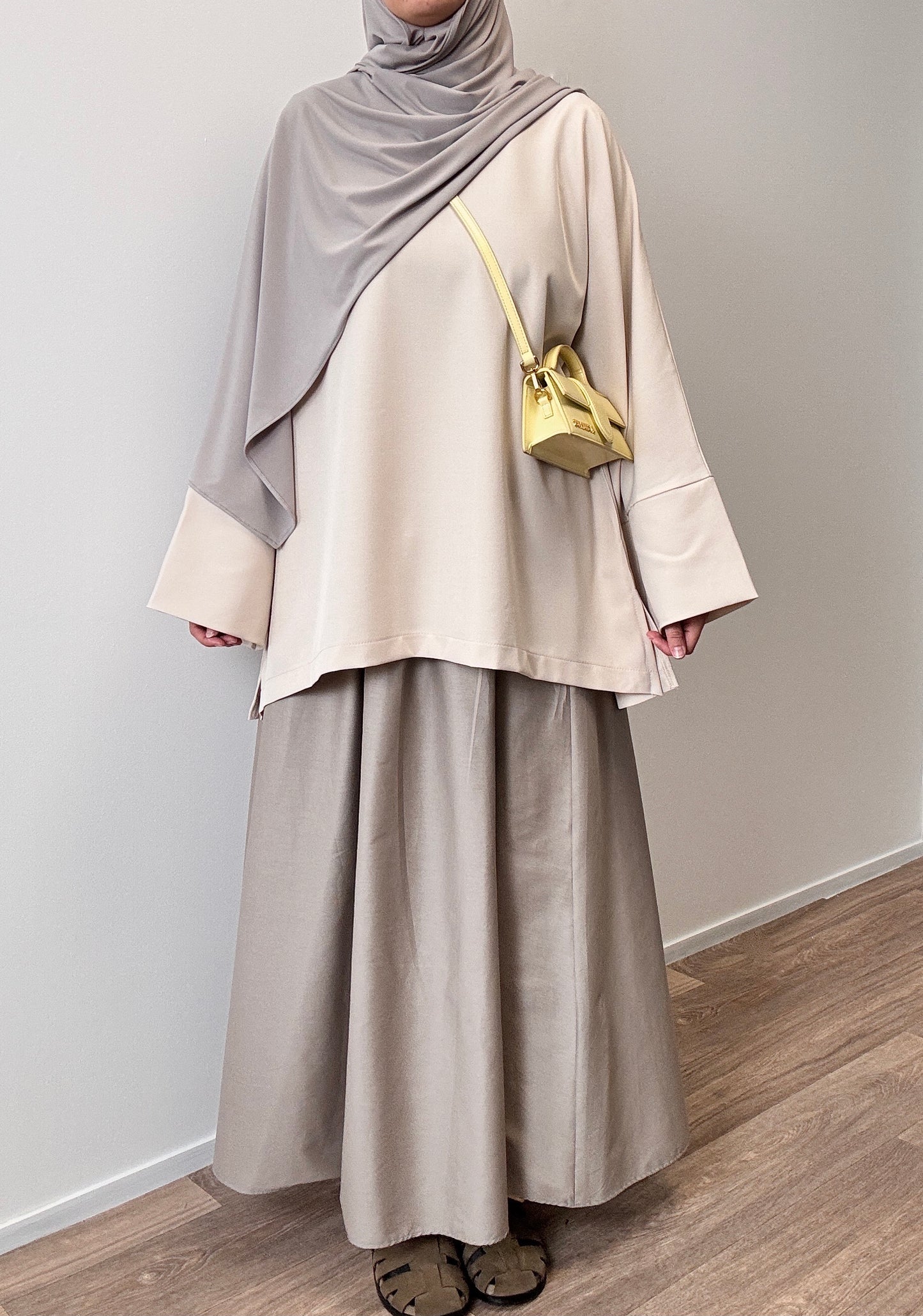 Jupe en coton taupe