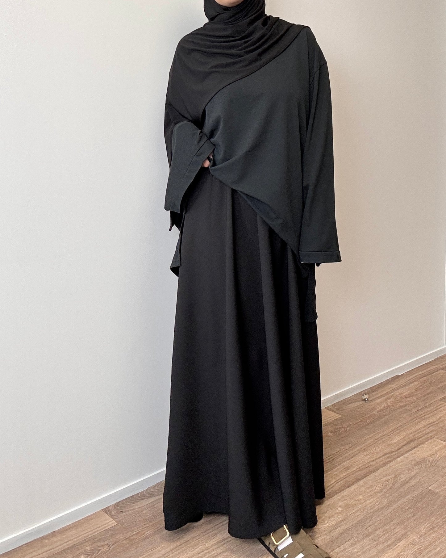 Black flared skirt