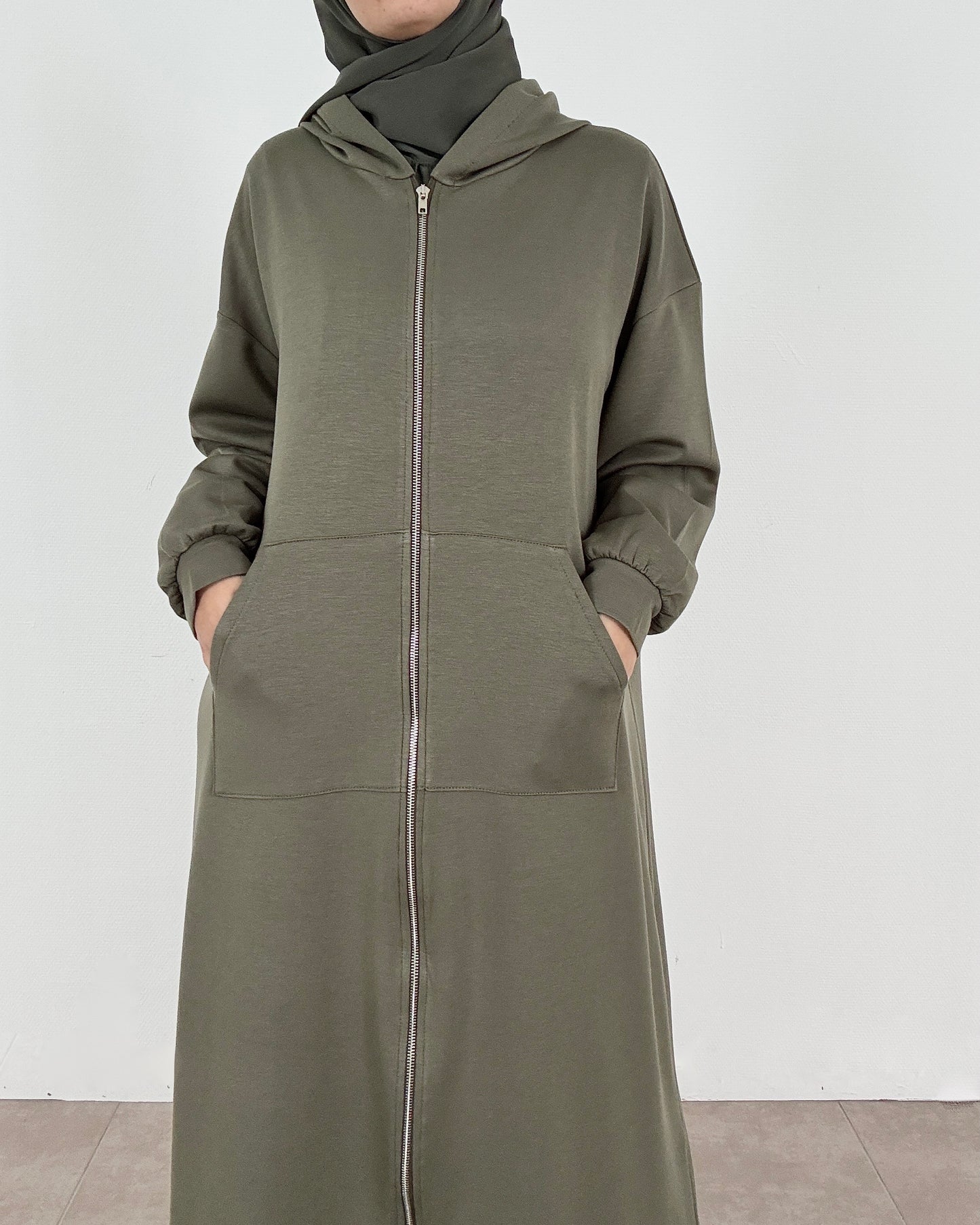 Khaki hoodie jacket