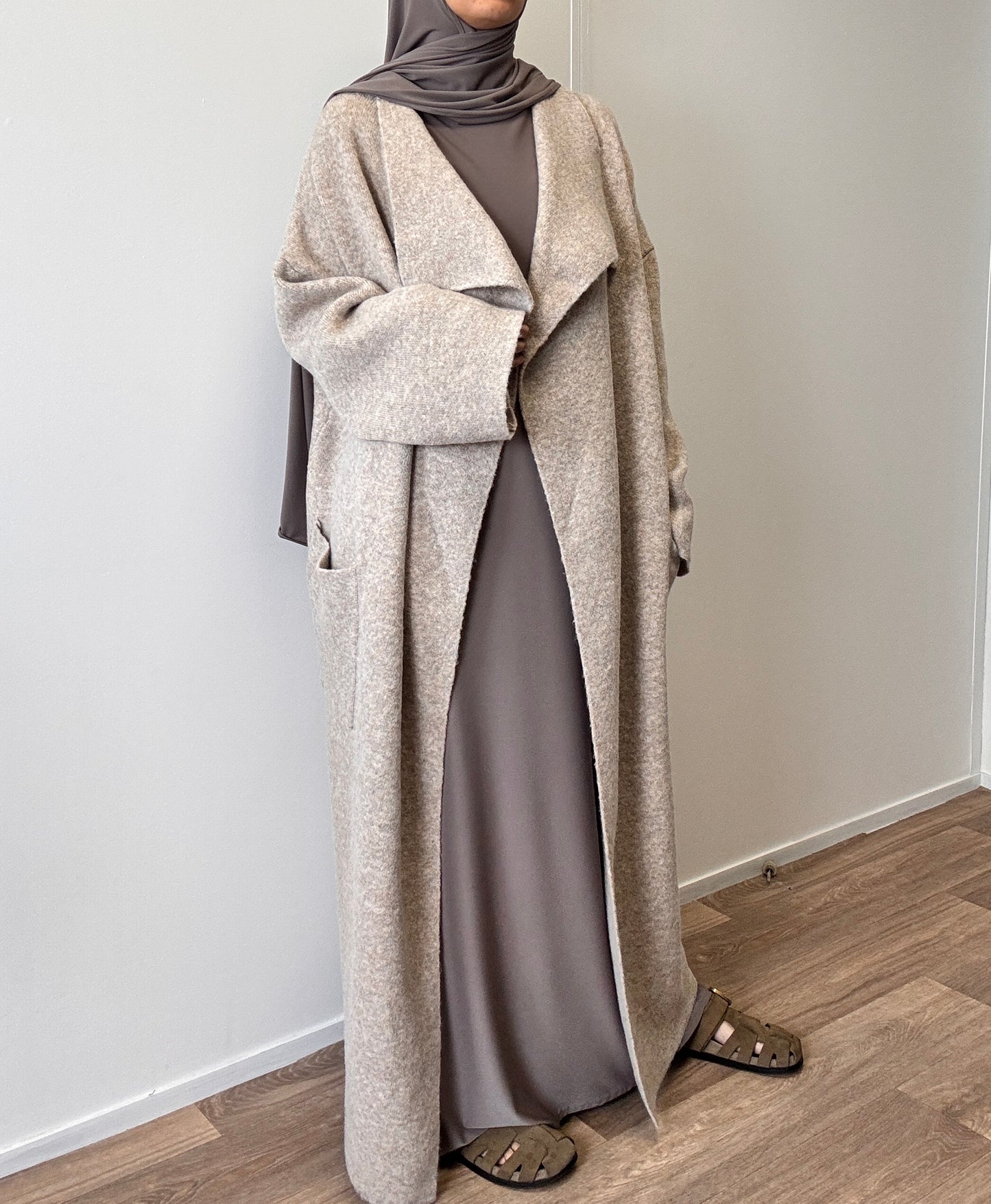 Beige oversize coat