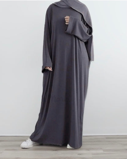 Abaya en jersey gris