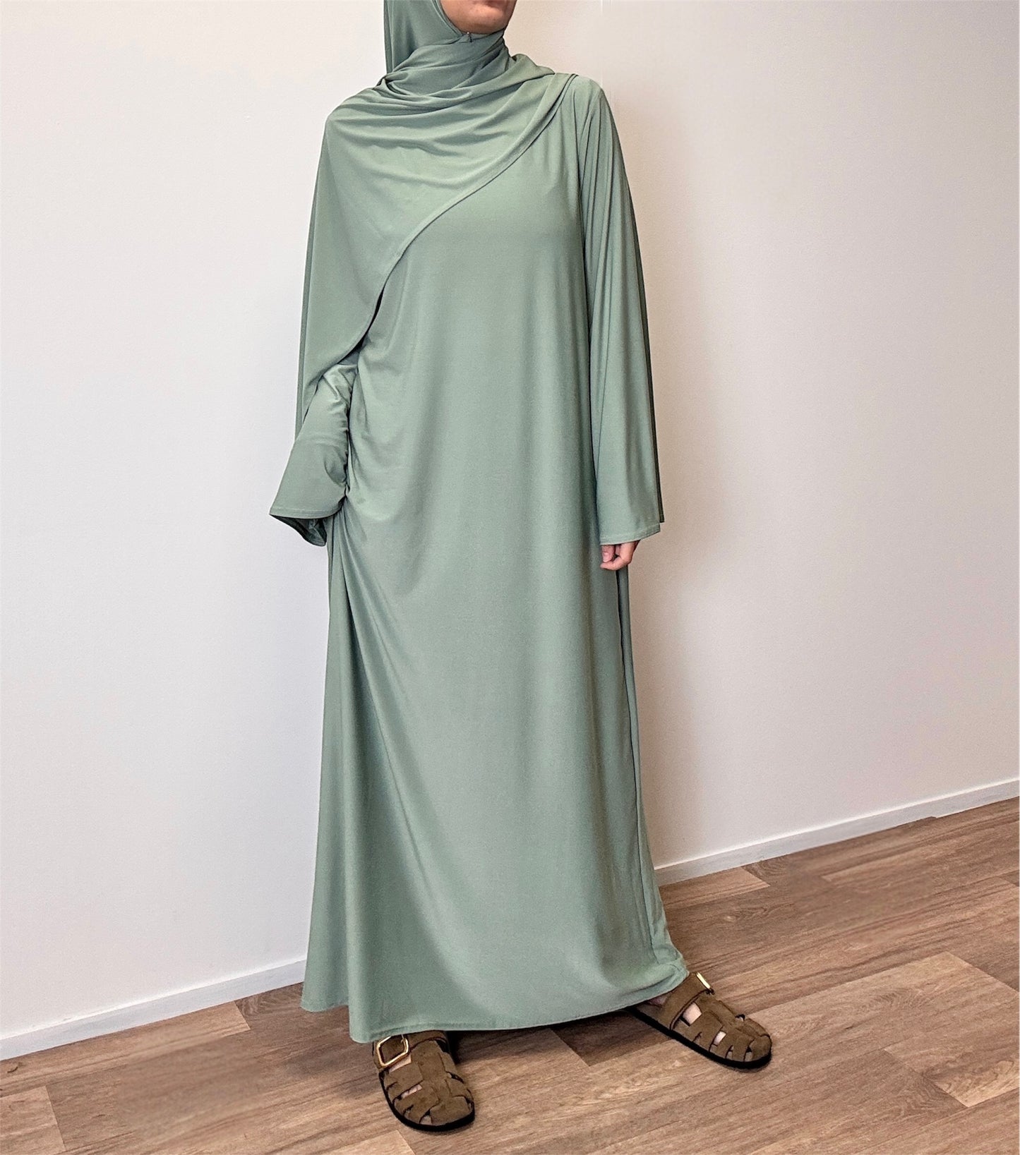 abaya en jersey premium vert aqua