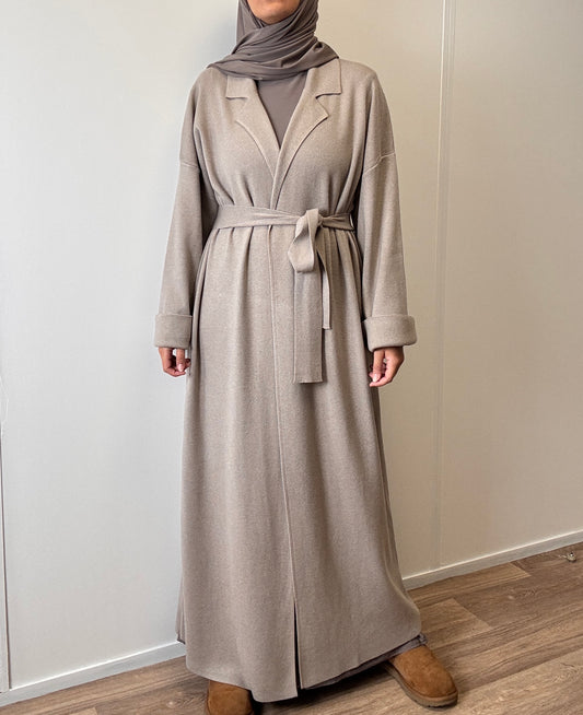Beige knit trench