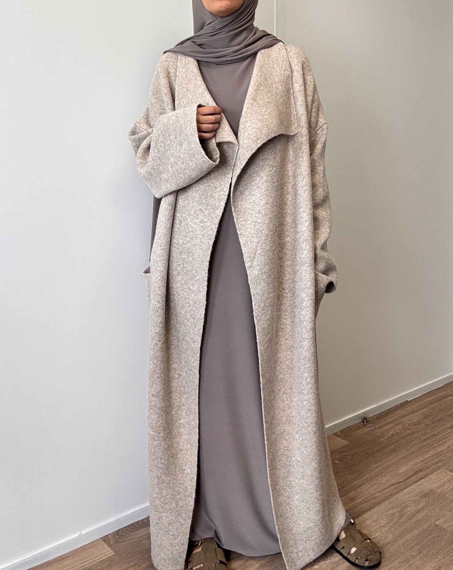 Beige oversize coat