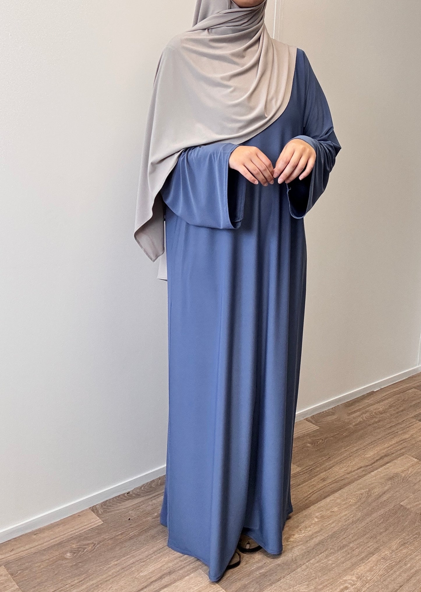 Abaya en jersey bleu premium