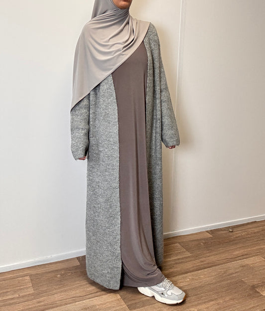 cardigan en maille gris clair