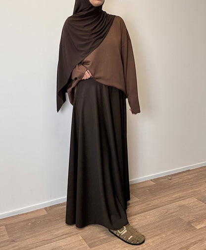 Brown flared skirt