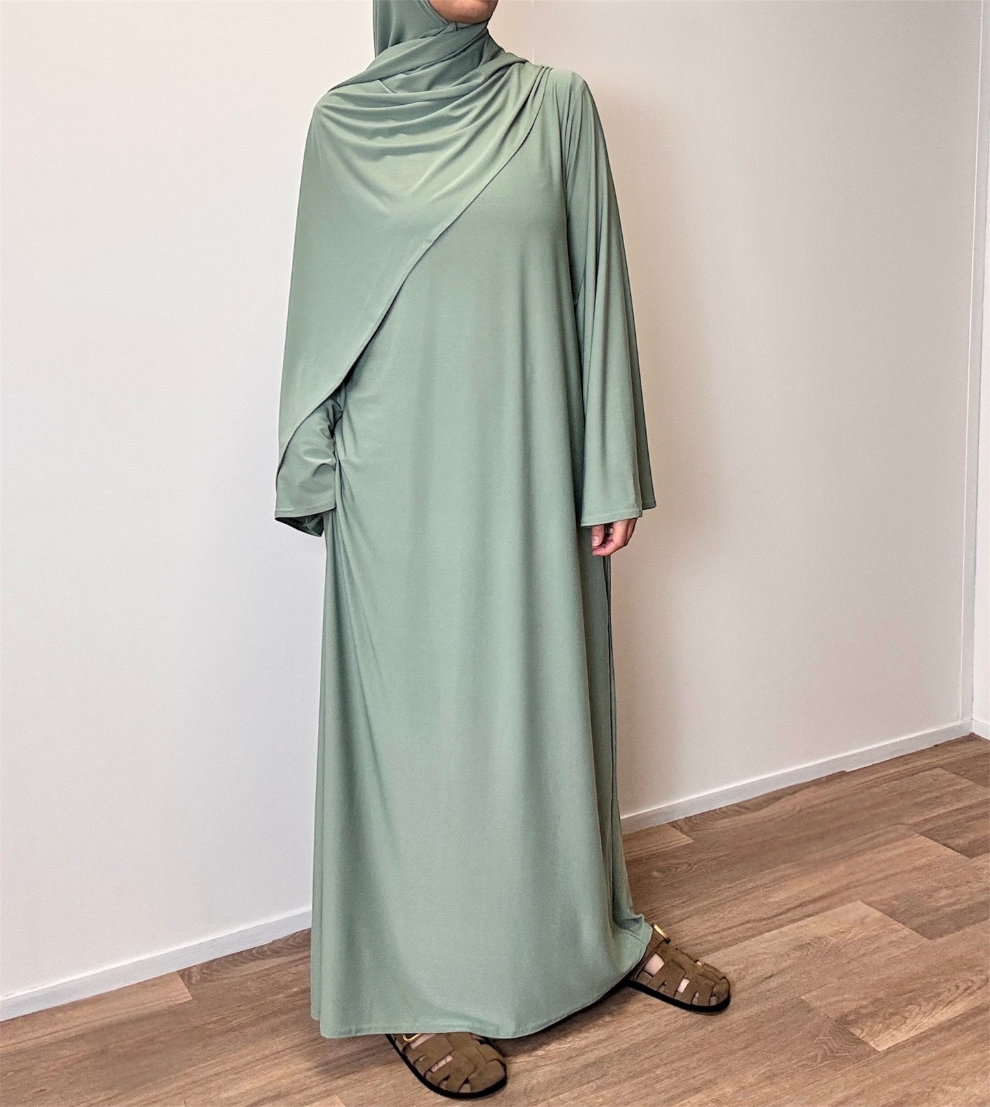 abaya en jersey premium vert aqua