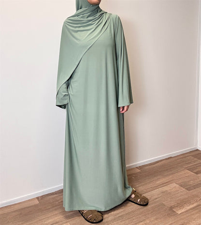 abaya en jersey premium vert aqua