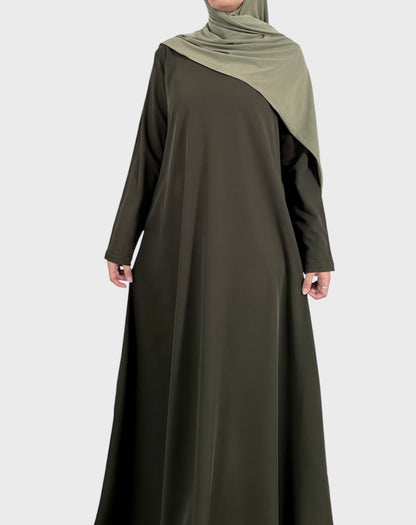 Khaki flared Abaya