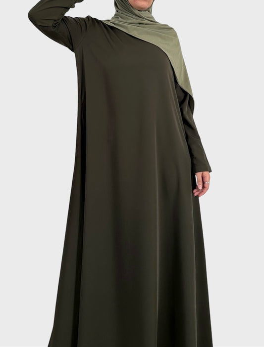 Khaki flared Abaya