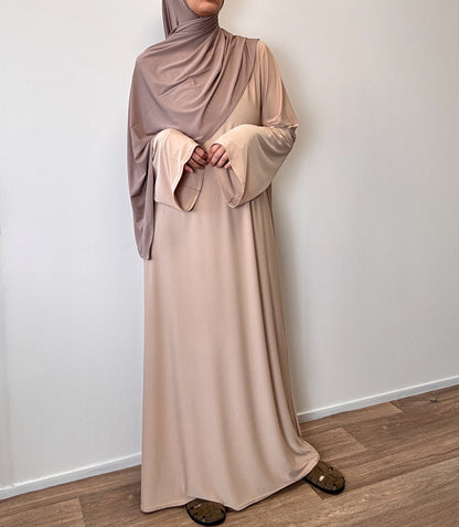 Nude premium jersey abaya