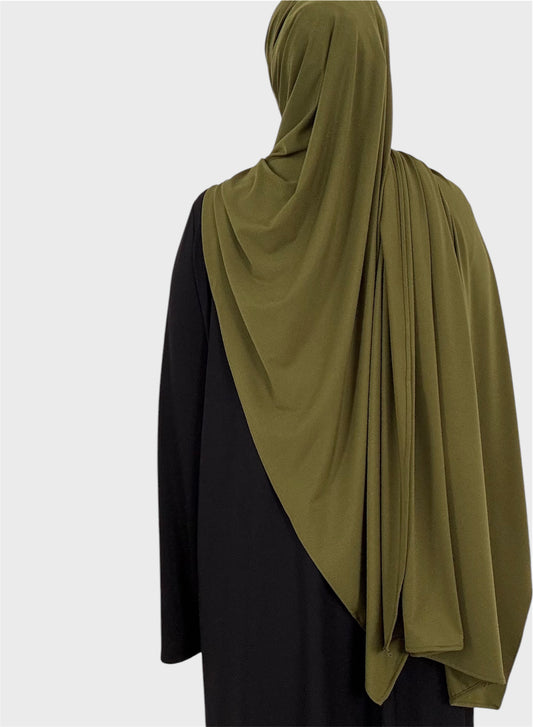 Premium luxury jersey hijab - olive