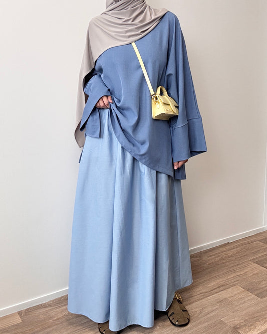 Blue A-line skirt