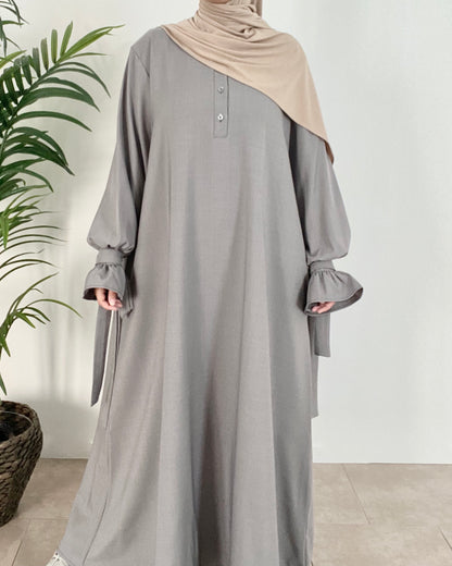 Grey tulip abaya