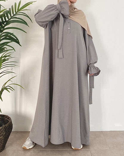 Grey tulip abaya