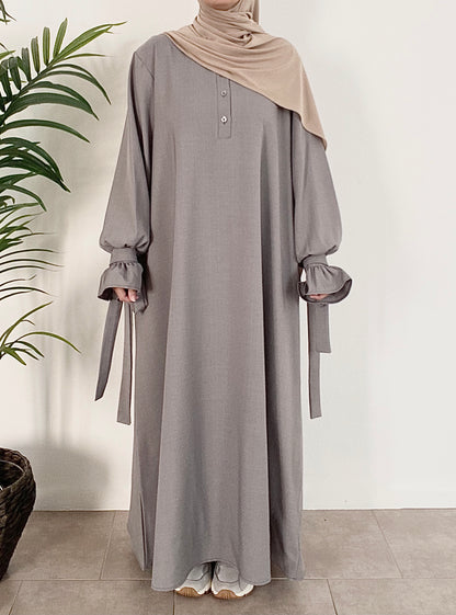 Grey tulip abaya