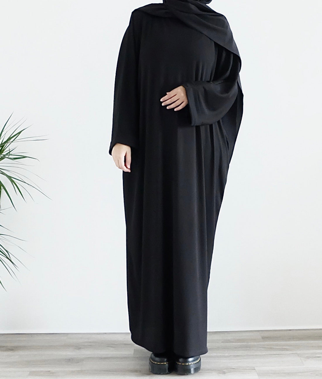 Black jersey abaya