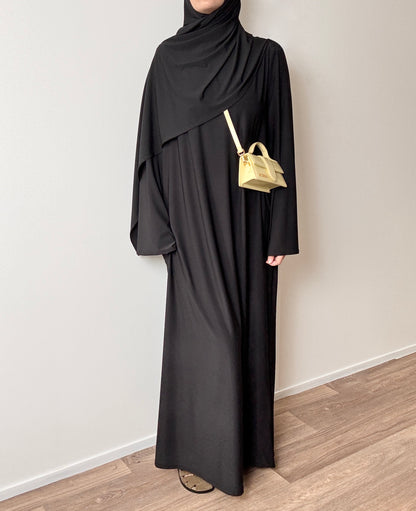 Abaya en jersey noir premium