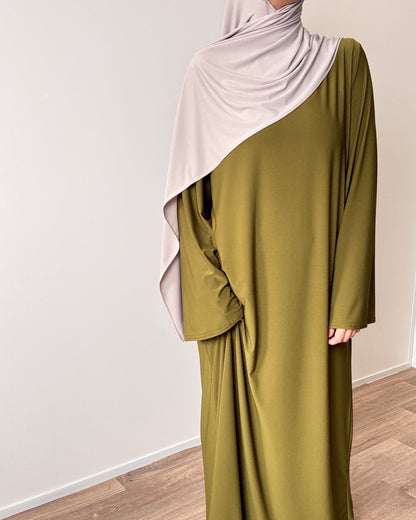 Olive premiun jersey abaya