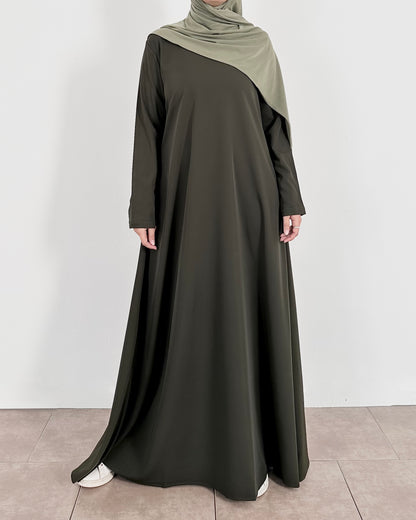 Khaki flared Abaya