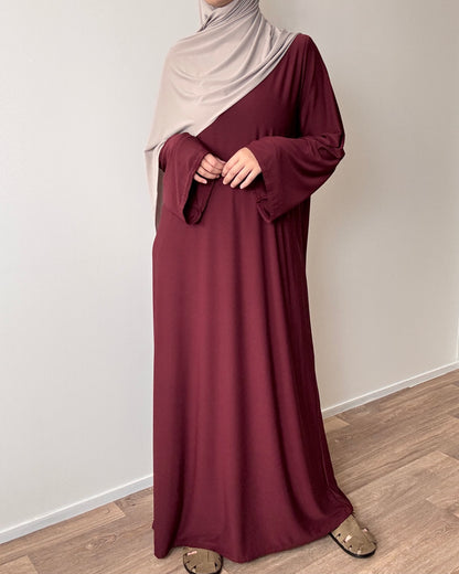 Abaya en jersey premium bordeaux