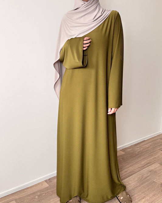 Olive premiun jersey abaya