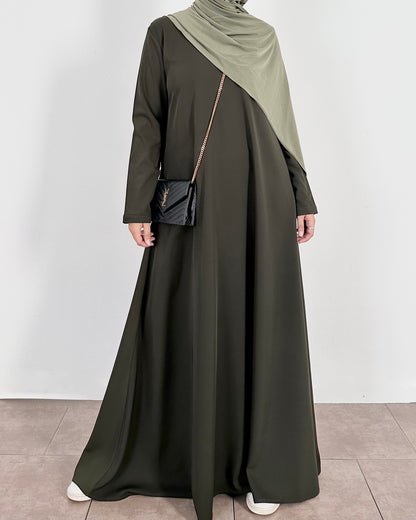 Khaki flared Abaya