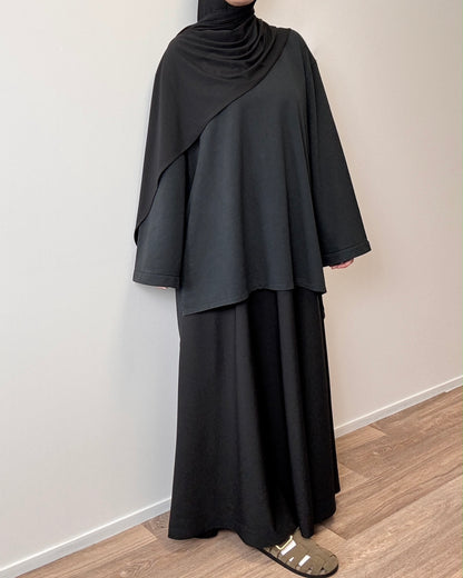 Black flared skirt