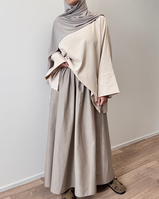 Taupe A-line skirt
