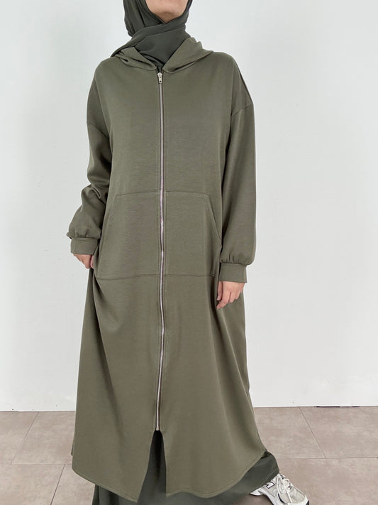 Khaki hoodie jacket