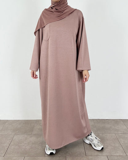 Taupe t shirt dress
