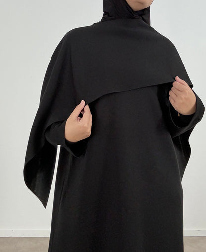 Black abaya with scarf collar