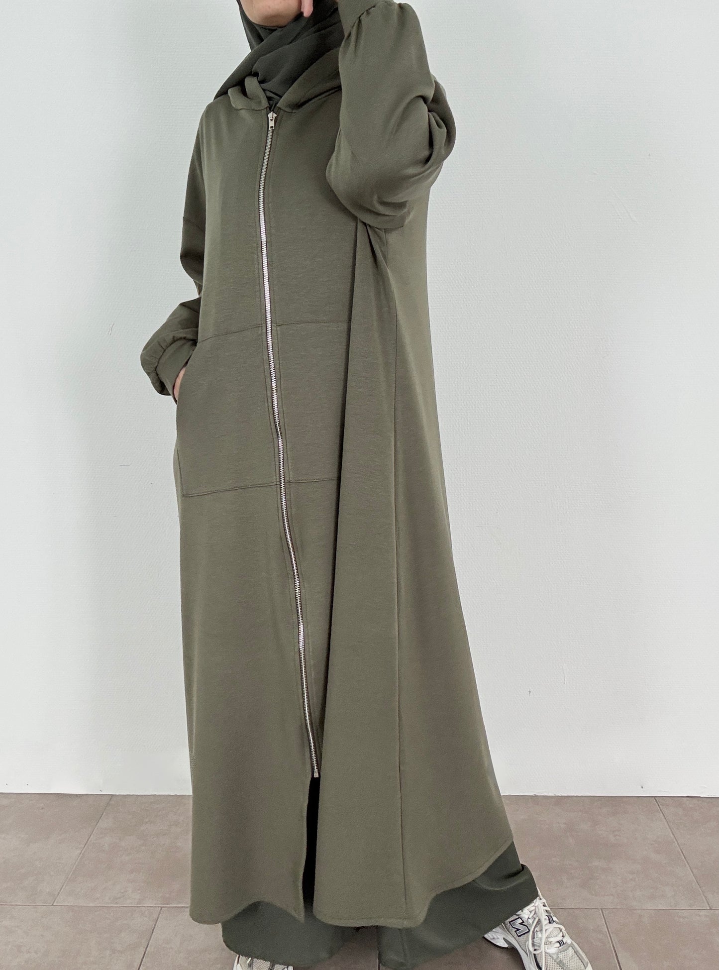 Khaki hoodie jacket